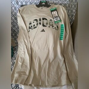 NWT 2 pack Adidas Youth Tan long sleeves and White Youth Tee